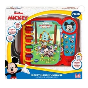 VTECH DISNEY JUNIOR Mickey Mouse Funhouse Explore & Learn Book . NEW